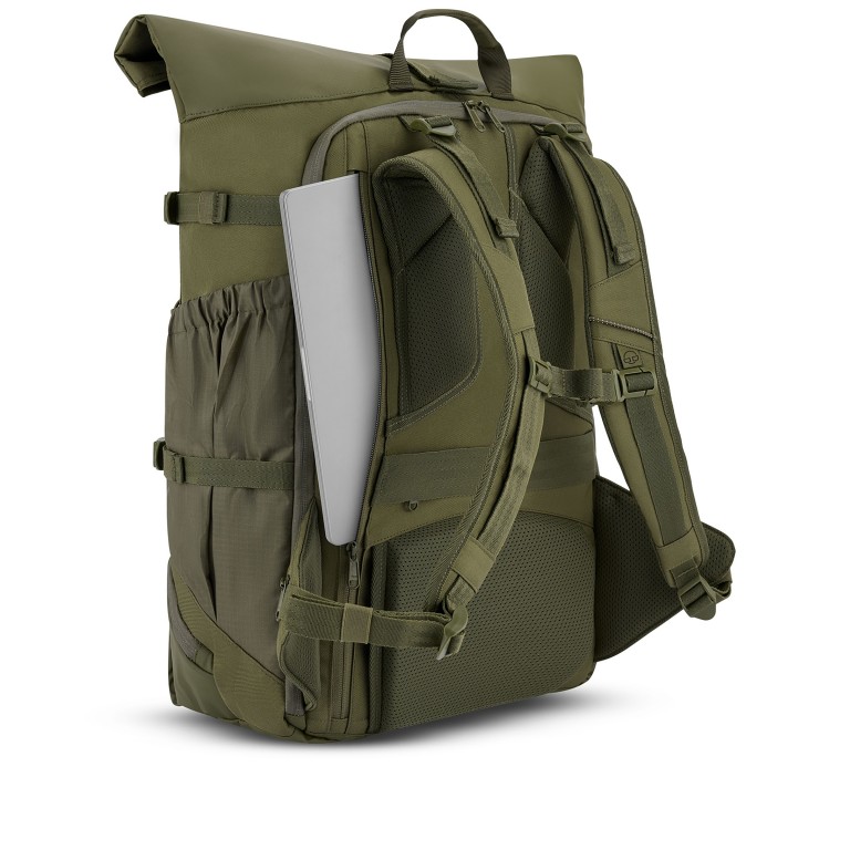 Rucksack Eco Series Allen Large Travel erweiterbar Oliv, Farbe: grün/oliv, Marke: Johnny Urban, EAN: 4260759421136, Abmessungen in cm: 31x50x18, Bild 10 von 17