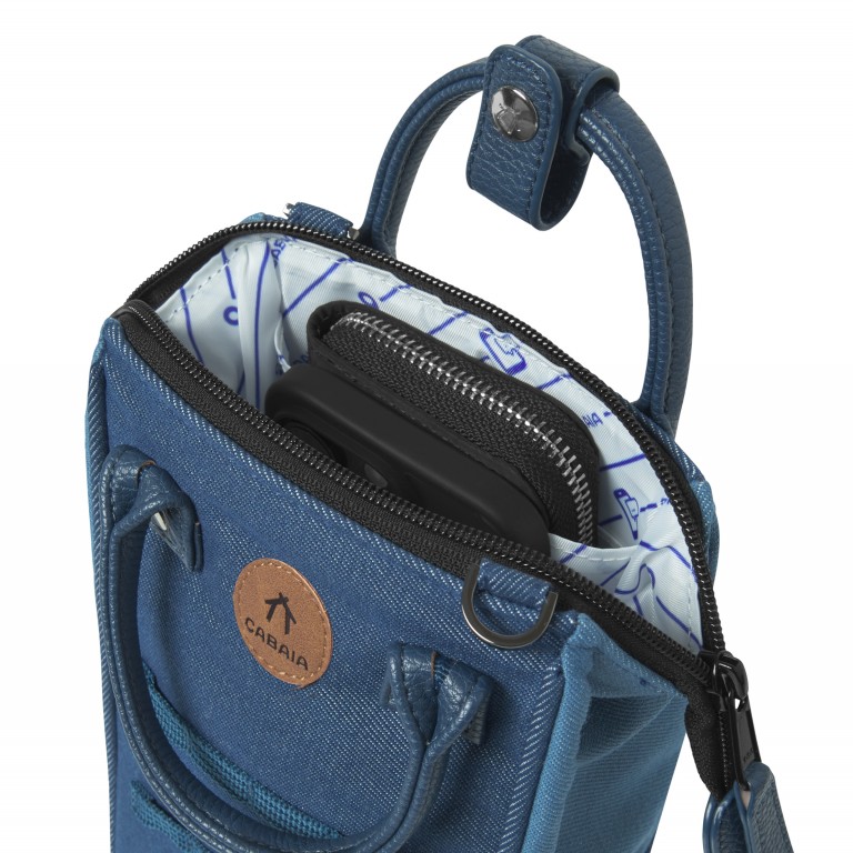 Umhängetasche Nano Bag San Giljan Blau, Farbe: blau/petrol, Marke: Cabaia, EAN: 3701328301738, Abmessungen in cm: 12x19x8.5, Bild 7 von 8
