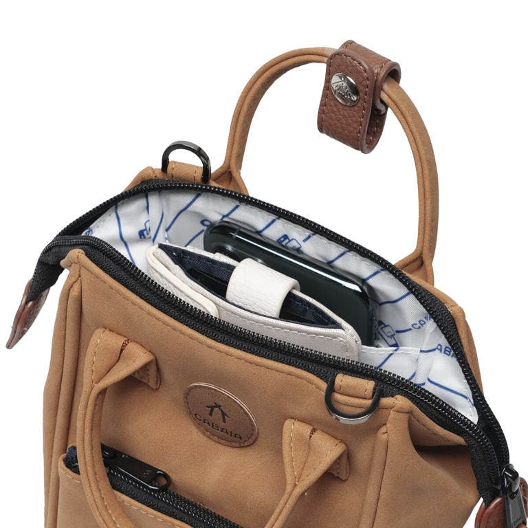 Umhängetasche Nano Bag Moscou Camel, Farbe: cognac, Marke: Cabaia, EAN: 3701328391449, Abmessungen in cm: 12x19x8.5, Bild 7 von 8