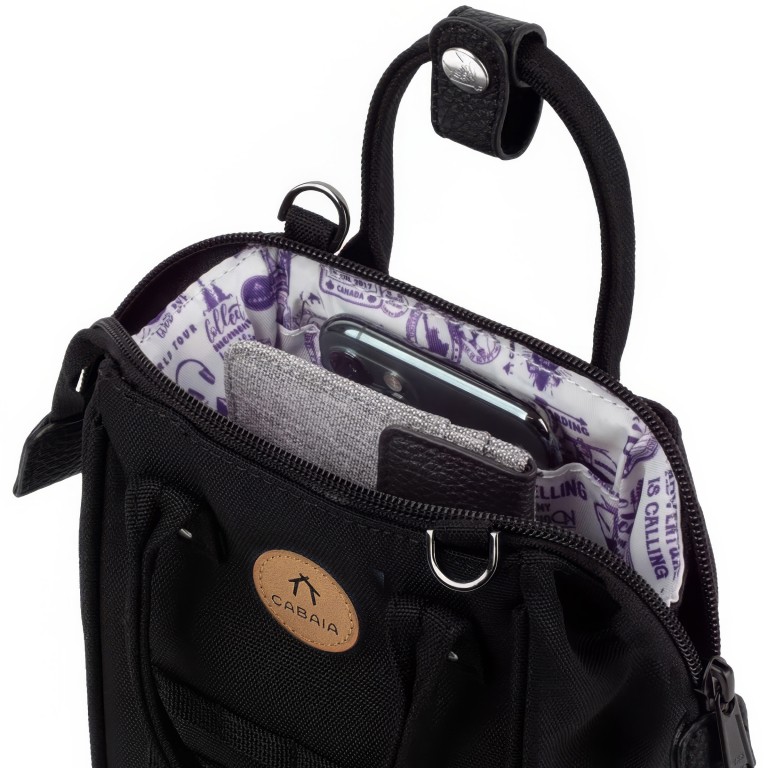 Umhängetasche Nano Bag Berlin Schwarz, Farbe: schwarz, Marke: Cabaia, EAN: 3701328393290, Abmessungen in cm: 12x19x8.5, Bild 7 von 8