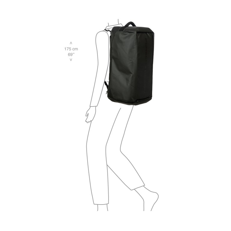 Reisetasche / Rucksack Urban Eco Travel Duffle Black, Farbe: schwarz, Marke: Porsche Design, EAN: 4056487068763, Abmessungen in cm: 58x33x33, Bild 5 von 9
