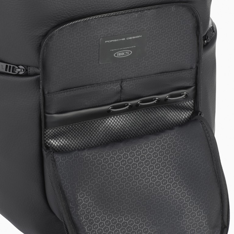 Rucksack Urban Eco Leather Backpack M2 mit Laptopfach 15 Zoll Black, Farbe: schwarz, Marke: Porsche Design, EAN: 4056487052298, Abmessungen in cm: 33x43x17, Bild 9 von 12