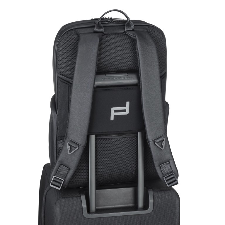 Rucksack Urban Eco Leather Backpack M2 mit Laptopfach 15 Zoll Black, Farbe: schwarz, Marke: Porsche Design, EAN: 4056487052298, Abmessungen in cm: 33x43x17, Bild 5 von 12