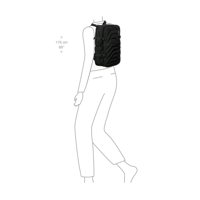 Rucksack / Reisetasche B|Y by Brics Two Way Underseater erweiterbar im Volumen Nero, Farbe: schwarz, Marke: Brics, EAN: 8016623967837, Abmessungen in cm: 30x42x14, Bild 6 von 8