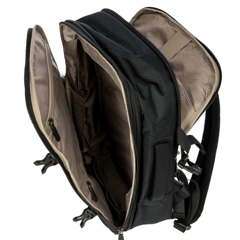 Rucksack / Reisetasche B|Y by Brics Two Way Underseater erweiterbar im Volumen Nero, Farbe: schwarz, Marke: Brics, EAN: 8016623967837, Abmessungen in cm: 30x42x14, Bild 7 von 8