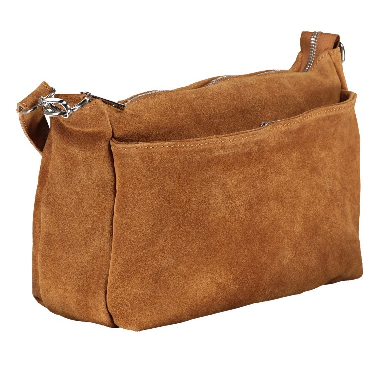 Umhängetasche Velours Hellbraun, Farbe: braun, Marke: Hausfelder Manufaktur, EAN: 4065646024496, Abmessungen in cm: 29x17.5x10.5, Bild 2 von 7