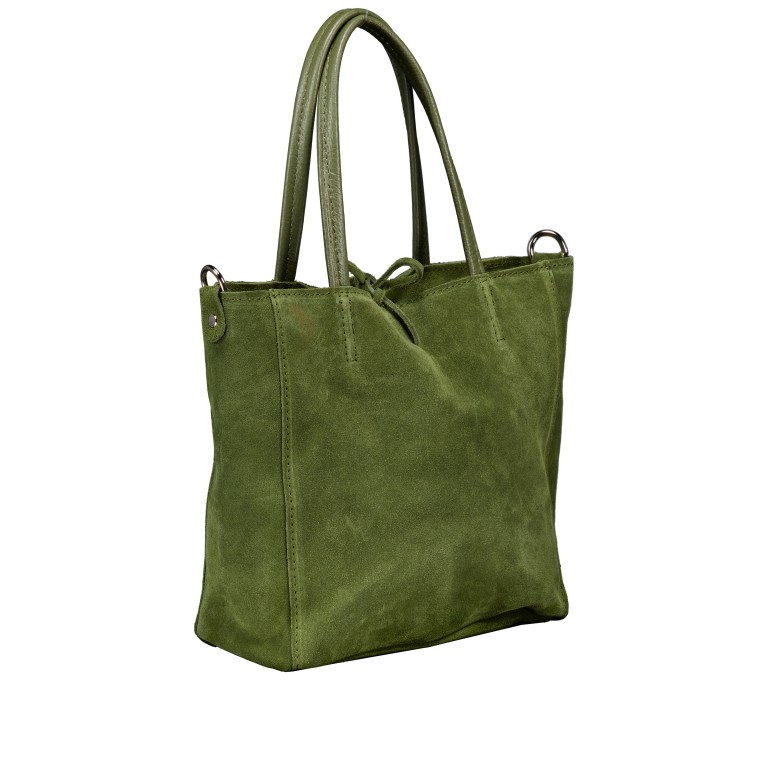 Handtasche Velours Oliv, Farbe: grün/oliv, Marke: Hausfelder Manufaktur, EAN: 4065646024533, Abmessungen in cm: 22x22x8, Bild 2 von 8