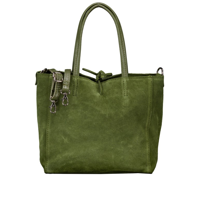 Handtasche Velours Oliv, Farbe: grün/oliv, Marke: Hausfelder Manufaktur, EAN: 4065646024533, Abmessungen in cm: 22x22x8, Bild 1 von 8