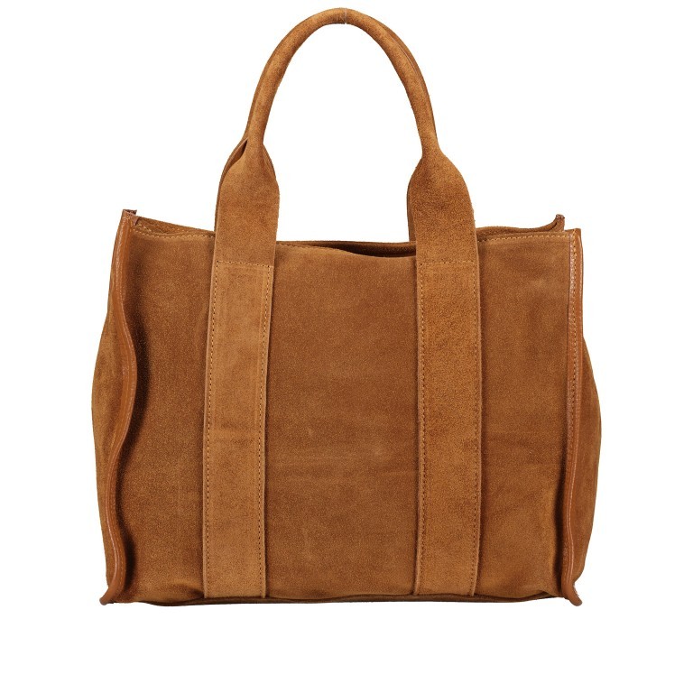 Handtasche Velours Hellbraun, Farbe: braun, Marke: Hausfelder Manufaktur, EAN: 4065646024588, Abmessungen in cm: 32x24.5x15, Bild 3 von 8