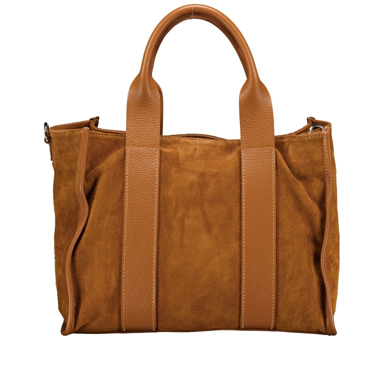 Handtasche Velours Hellbraun, Farbe: braun, Marke: Hausfelder Manufaktur, EAN: 4065646024588, Abmessungen in cm: 32x24.5x15, Bild 3 von 8