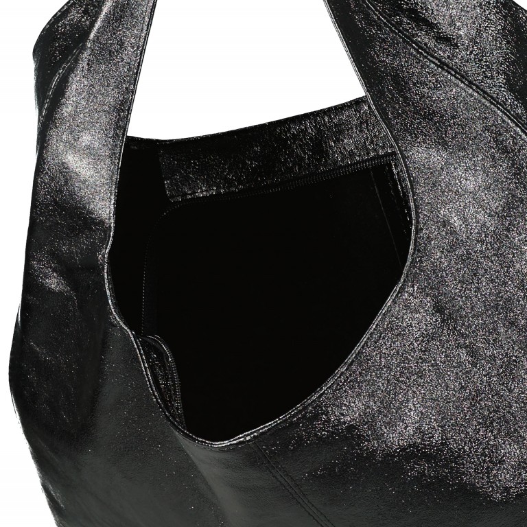Beuteltasche Laminato Schwarz, Farbe: schwarz, Marke: Hausfelder Manufaktur, EAN: 4065646024618, Abmessungen in cm: 33.5x32x16, Bild 5 von 5