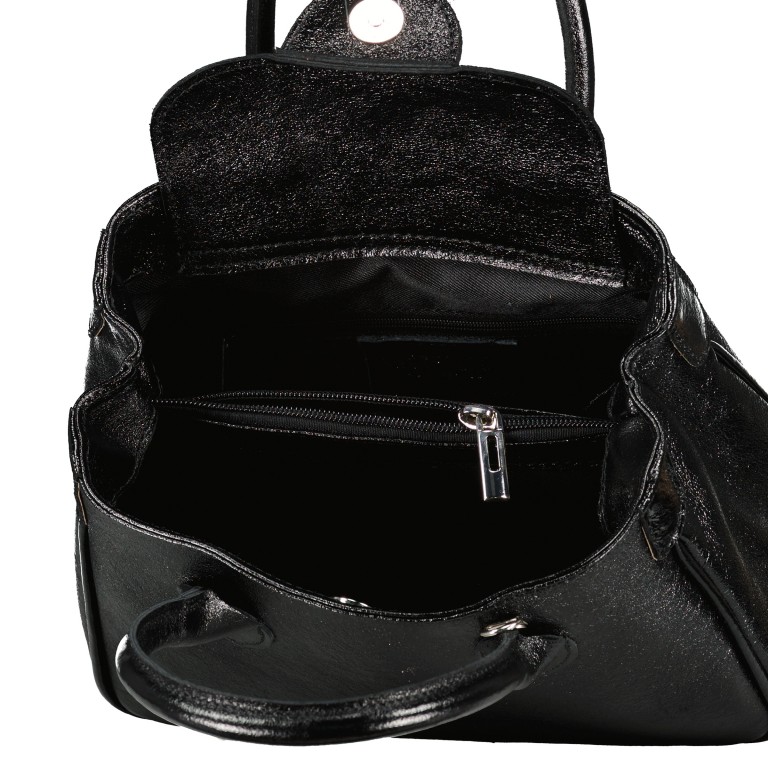 Handtasche Laminato Schwarz, Farbe: schwarz, Marke: Hausfelder Manufaktur, EAN: 4065646024656, Abmessungen in cm: 23x17.5x10, Bild 7 von 7