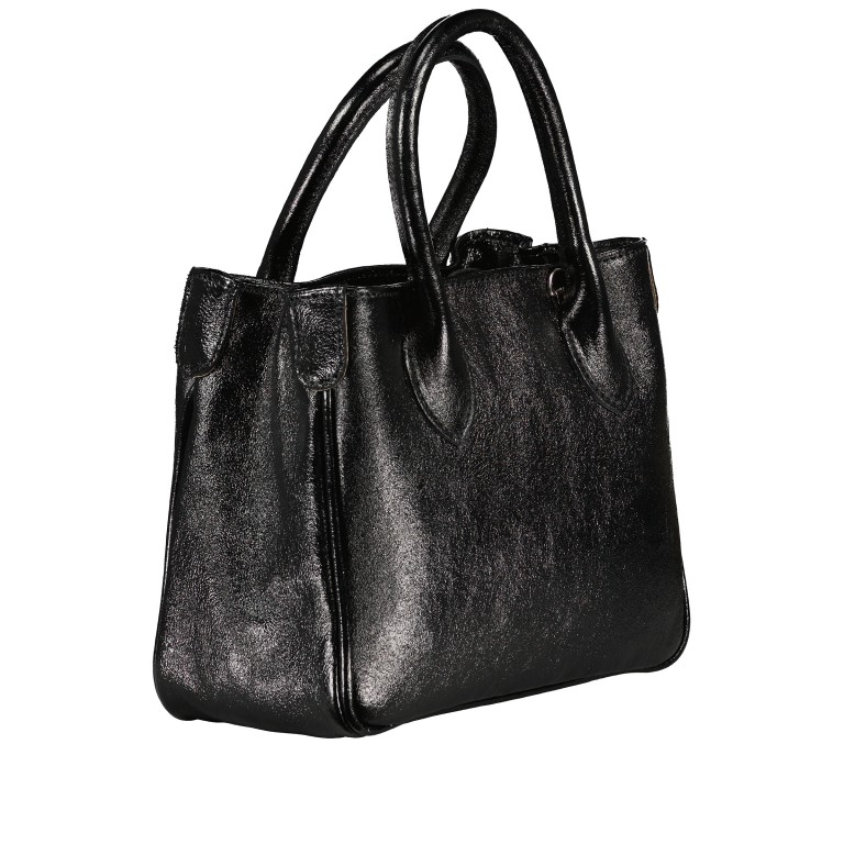 Handtasche Laminato Schwarz, Farbe: schwarz, Marke: Hausfelder Manufaktur, EAN: 4065646024656, Abmessungen in cm: 23x17.5x10, Bild 2 von 7
