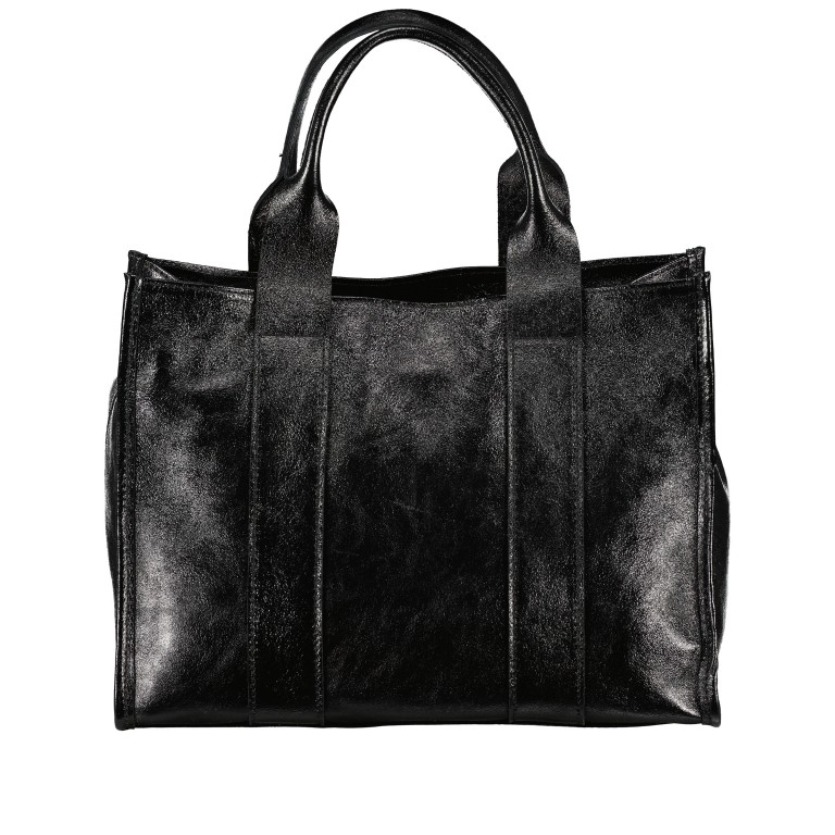 Handtasche Laminato Schwarz, Farbe: schwarz, Marke: Hausfelder Manufaktur, EAN: 4065646024663, Abmessungen in cm: 32.5x24.5x14, Bild 3 von 7