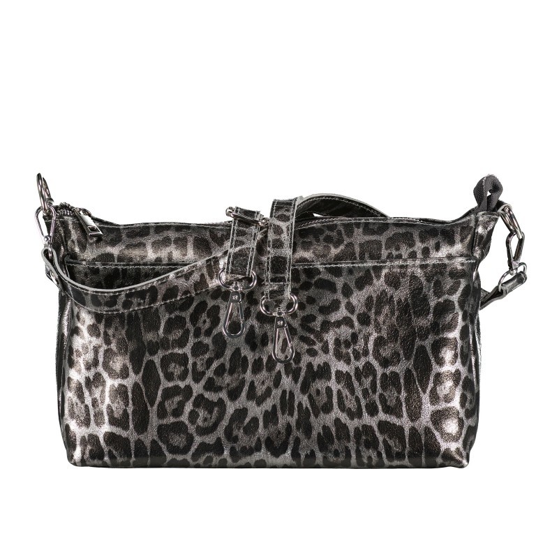 Umhängetasche Leoprint Grau, Farbe: grau, Marke: Hausfelder Manufaktur, EAN: 4065646024670, Abmessungen in cm: 26.5x17x11, Bild 1 von 8