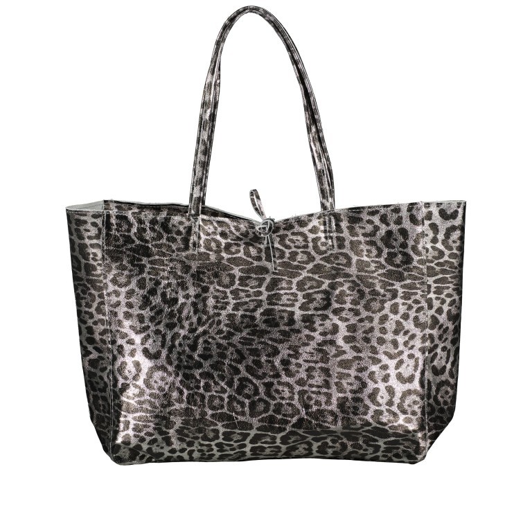 Shopper Leoprint Grau, Farbe: grau, Marke: Hausfelder Manufaktur, EAN: 4065646024700, Abmessungen in cm: 36.5x30.5x12.5, Bild 1 von 5