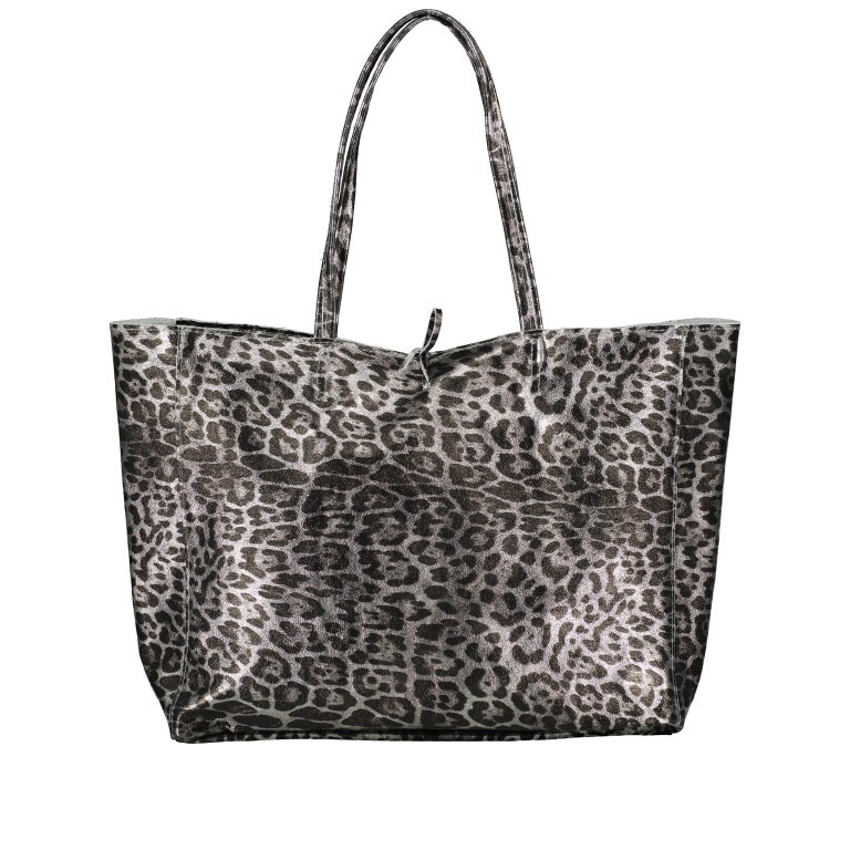 Shopper Leoprint Grau, Farbe: grau, Marke: Hausfelder Manufaktur, EAN: 4065646024700, Abmessungen in cm: 36.5x30.5x12.5, Bild 3 von 5