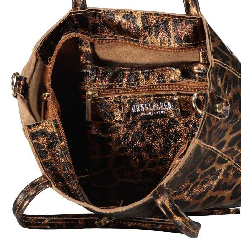 Handtasche Leoprint Braun, Farbe: braun, Marke: Hausfelder Manufaktur, Abmessungen in cm: 23x22.5x8.5, Bild 8 von 8