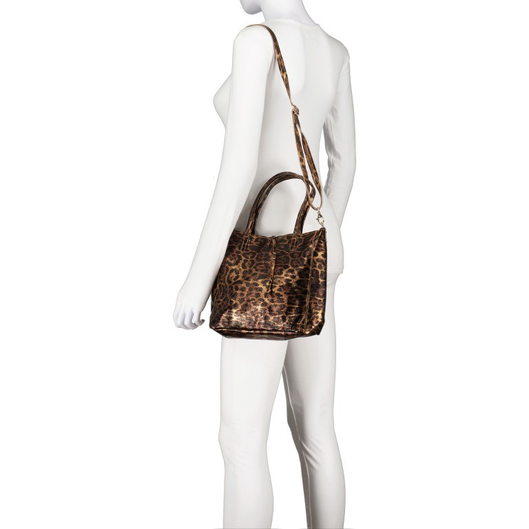 Handtasche Leoprint Braun, Farbe: braun, Marke: Hausfelder Manufaktur, Abmessungen in cm: 23x22.5x8.5, Bild 6 von 8
