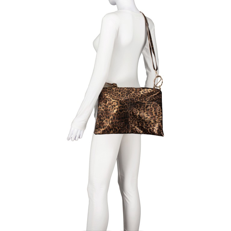Umhängetasche Leoprint Braun, Farbe: braun, Marke: Hausfelder Manufaktur, EAN: 4065646024755, Abmessungen in cm: 35.5x25x1.2, Bild 6 von 7