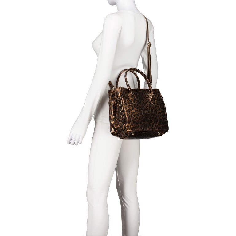 Handtasche Leoprint Braun, Farbe: braun, Marke: Hausfelder Manufaktur, EAN: 4065646024779, Abmessungen in cm: 30x22x12, Bild 6 von 7