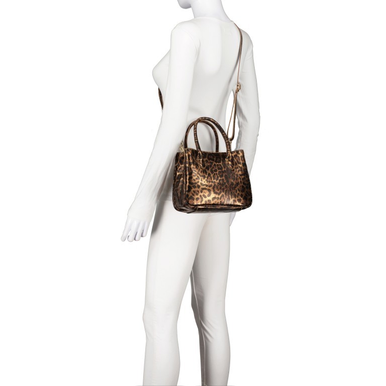 Handtasche Leoprint Braun, Farbe: braun, Marke: Hausfelder Manufaktur, Abmessungen in cm: 23x18x10, Bild 6 von 7