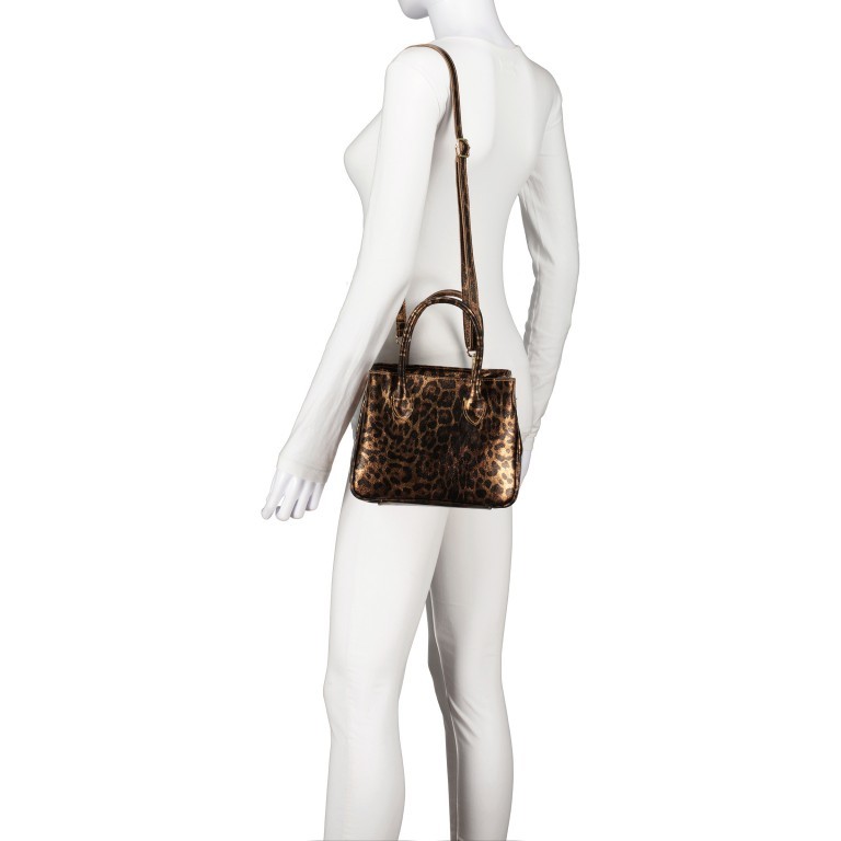 Handtasche Leoprint Braun, Farbe: braun, Marke: Hausfelder Manufaktur, Abmessungen in cm: 23x18x10, Bild 5 von 7