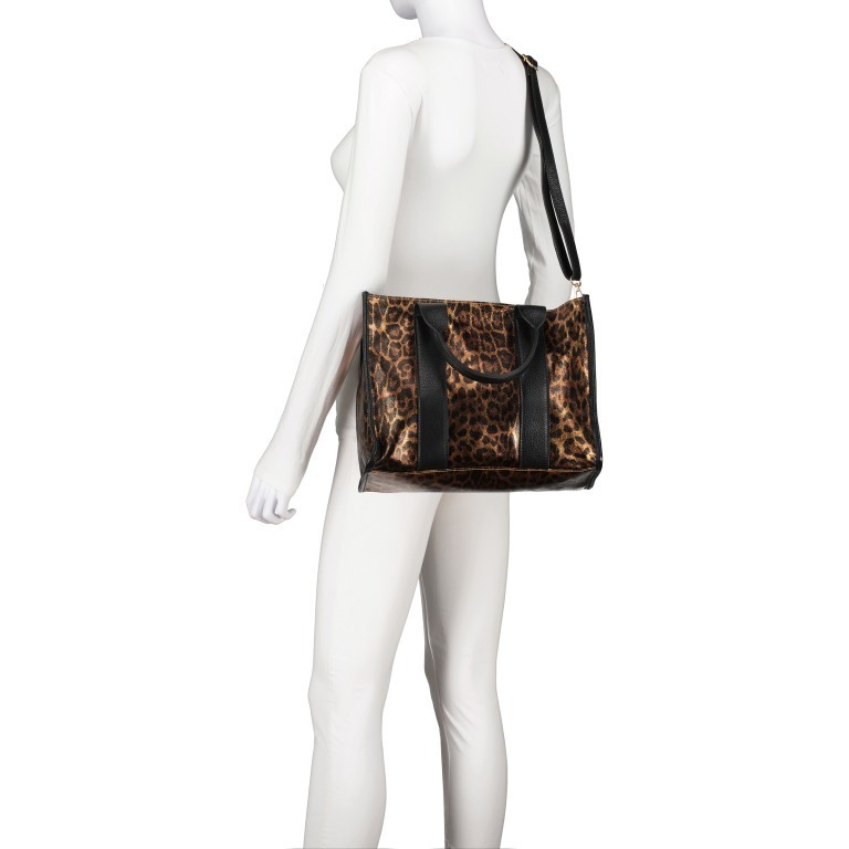 Handtasche Leoprint Braun, Farbe: braun, Marke: Hausfelder Manufaktur, EAN: 4065646024793, Abmessungen in cm: 32x24x15, Bild 6 von 7
