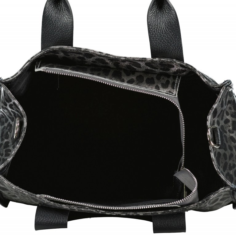 Handtasche Leoprint Grau, Farbe: grau, Marke: Hausfelder Manufaktur, EAN: 4065646024809, Abmessungen in cm: 32x24x15, Bild 7 von 7