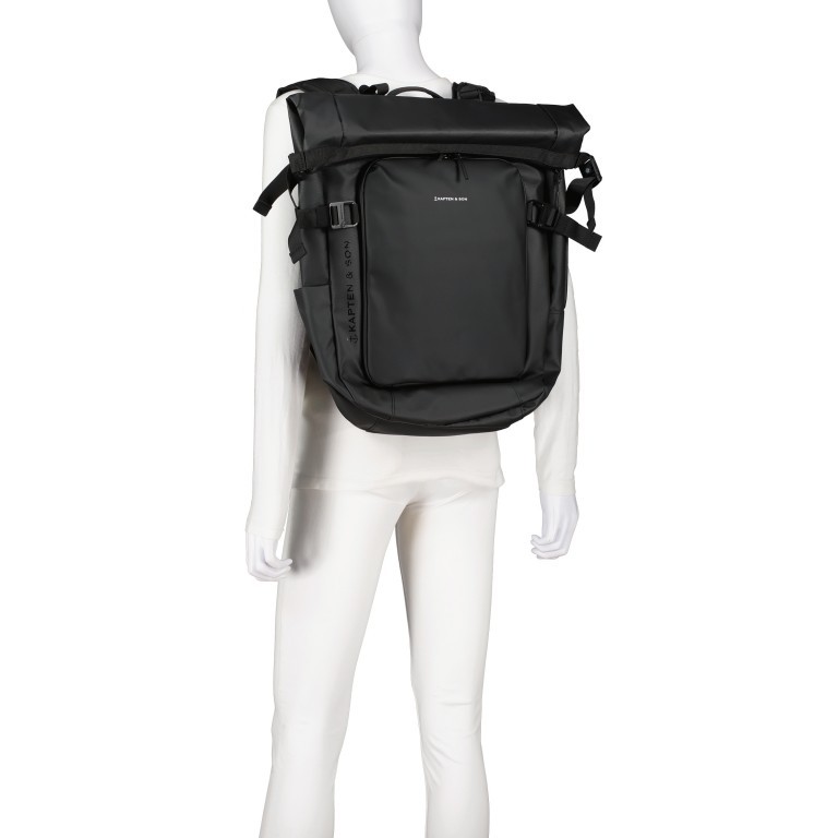 Rucksack Lisbon All Black, Farbe: schwarz, Marke: Kapten & Son, EAN: 4251145252656, Abmessungen in cm: 33x45x21, Bild 6 von 12