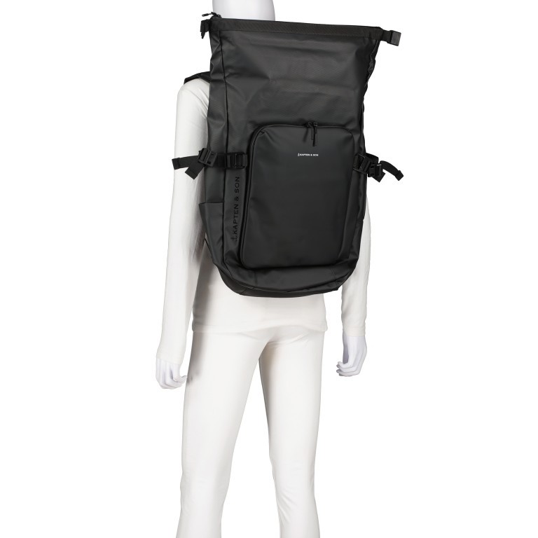 Rucksack Lisbon All Black, Farbe: schwarz, Marke: Kapten & Son, EAN: 4251145252656, Abmessungen in cm: 33x45x21, Bild 7 von 12