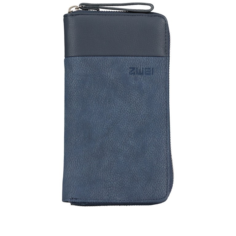 Geldbörse Eva Wallet EV2 Nubuk Blue, Farbe: blau/petrol, Marke: Zwei, EAN: 4250257933729, Abmessungen in cm: 19x11x3, Bild 1 von 4