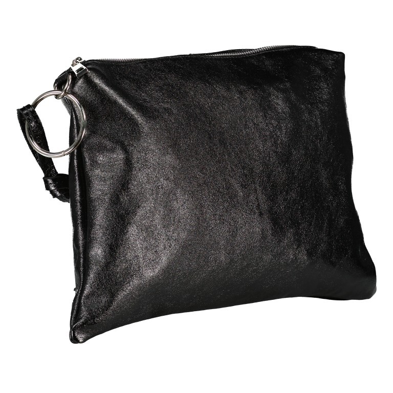 Umhängetasche Metallic Schwarz, Farbe: schwarz, Marke: Hausfelder Manufaktur, EAN: 4065646024816, Abmessungen in cm: 35x25x1, Bild 2 von 8