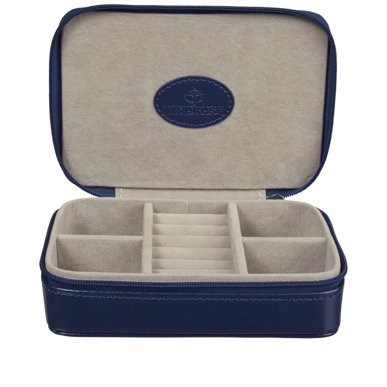 Schmuckkästchen merino Charmbox klein Dunkelblau, Farbe: blau/petrol, Marke: Windrose, EAN: 4031604015295, Abmessungen in cm: 14x4x10, Bild 1 von 2
