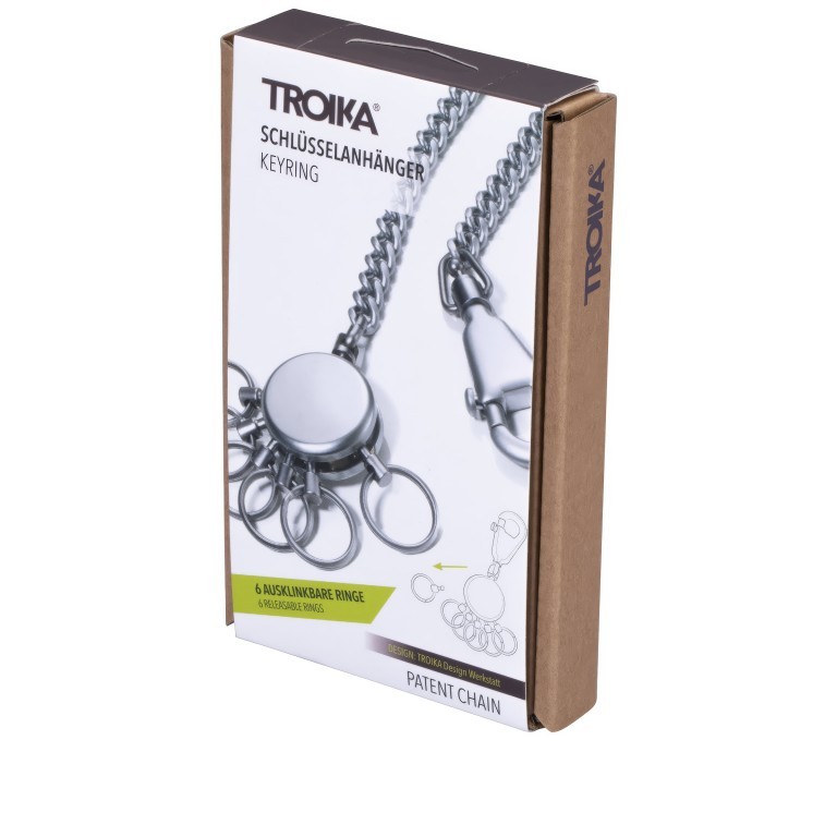 Schlüsselanhänger Patent Chain mit Kette Silber, Farbe: metallic, Marke: Troika, EAN: 4024023117114, Abmessungen in cm: 2.5x13x0.9, Bild 6 von 6