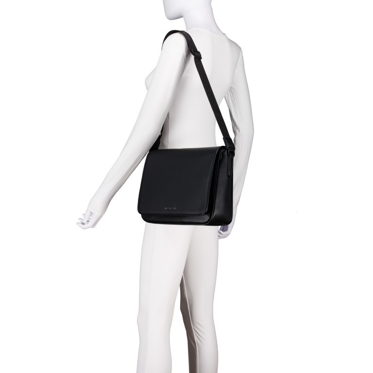 Kuriertasche Efeo mit Laptopfach 13 Zoll Nero, Farbe: schwarz, Marke: Valentino Bags, EAN: 8054942445230, Abmessungen in cm: 30.5x23.5x9.5, Bild 4 von 6