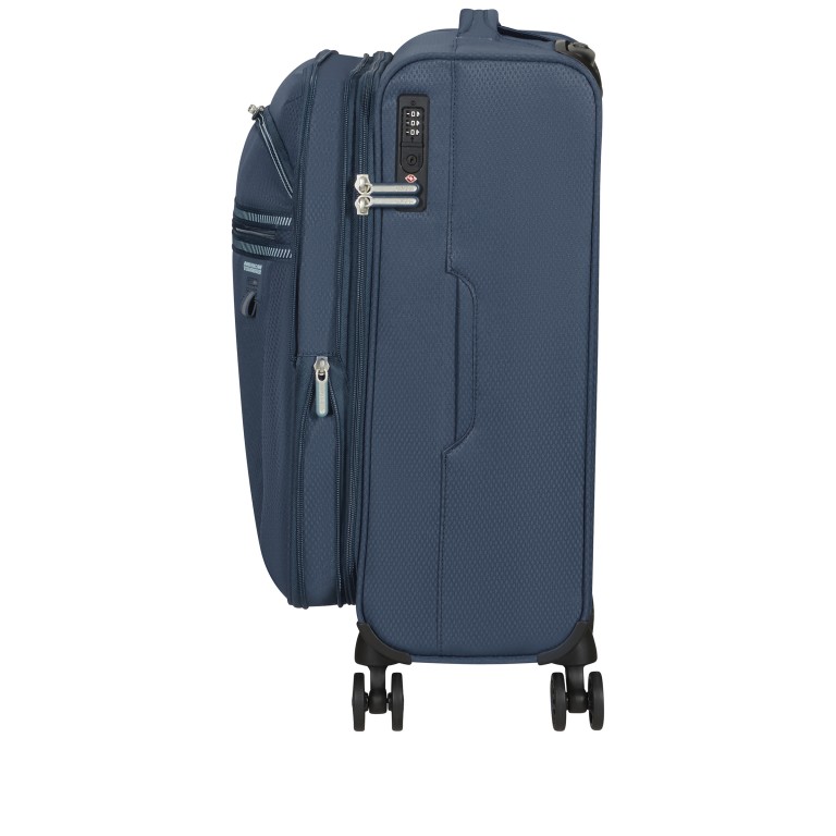 Koffer Aerospin Spinner 55 Expandable Indigo, Farbe: blau/petrol, Marke: American Tourister, EAN: 5400520303998, Abmessungen in cm: 40x55x20, Bild 4 von 16