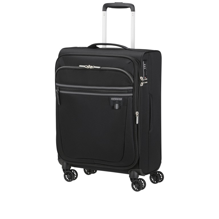 Koffer Aerospin Spinner 55 Expandable Black, Farbe: schwarz, Marke: American Tourister, EAN: 5400520303981, Abmessungen in cm: 40x55x20, Bild 2 von 16