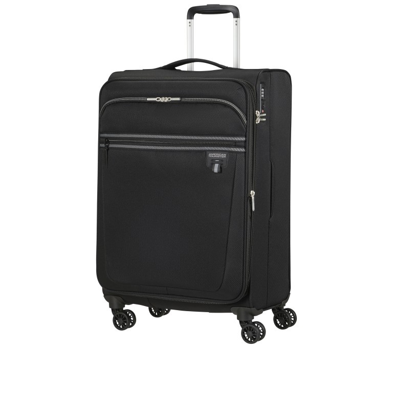 Koffer Aerospin Spinner 69 Expandable Black, Farbe: schwarz, Marke: American Tourister, EAN: 5400520304018, Abmessungen in cm: 43.5x69x27, Bild 2 von 15