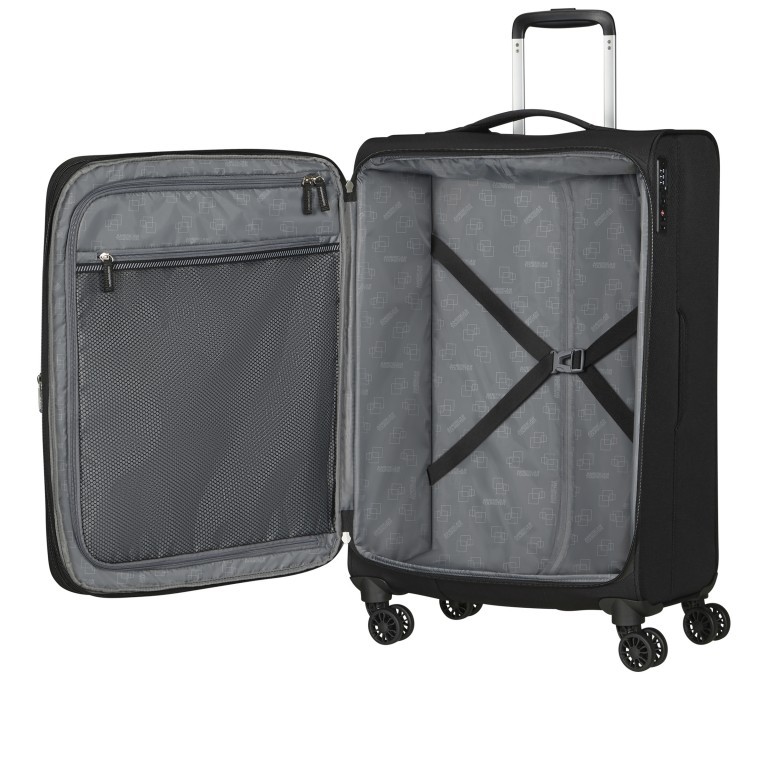 Koffer Aerospin Spinner 69 Expandable Black, Farbe: schwarz, Marke: American Tourister, EAN: 5400520304018, Abmessungen in cm: 43.5x69x27, Bild 8 von 15