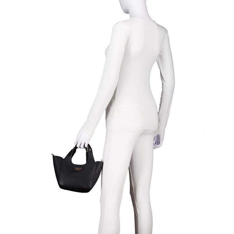 Handtasche Helina mit herausnehmbarer Tasche Black, Farbe: schwarz, Marke: Guess, EAN: 0190231934455, Abmessungen in cm: 16.5x16.5x8.8, Bild 6 von 9