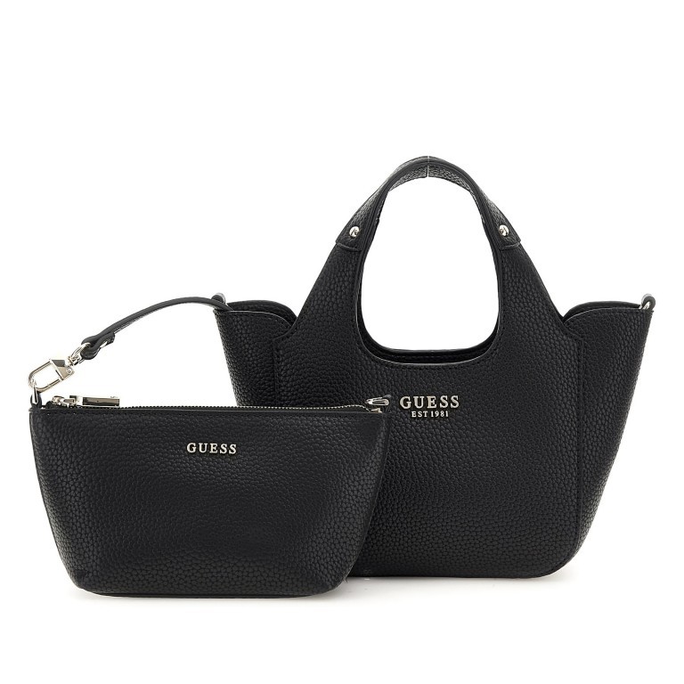 Handtasche Helina mit herausnehmbarer Tasche Black, Farbe: schwarz, Marke: Guess, EAN: 0190231934455, Abmessungen in cm: 16.5x16.5x8.8, Bild 1 von 9