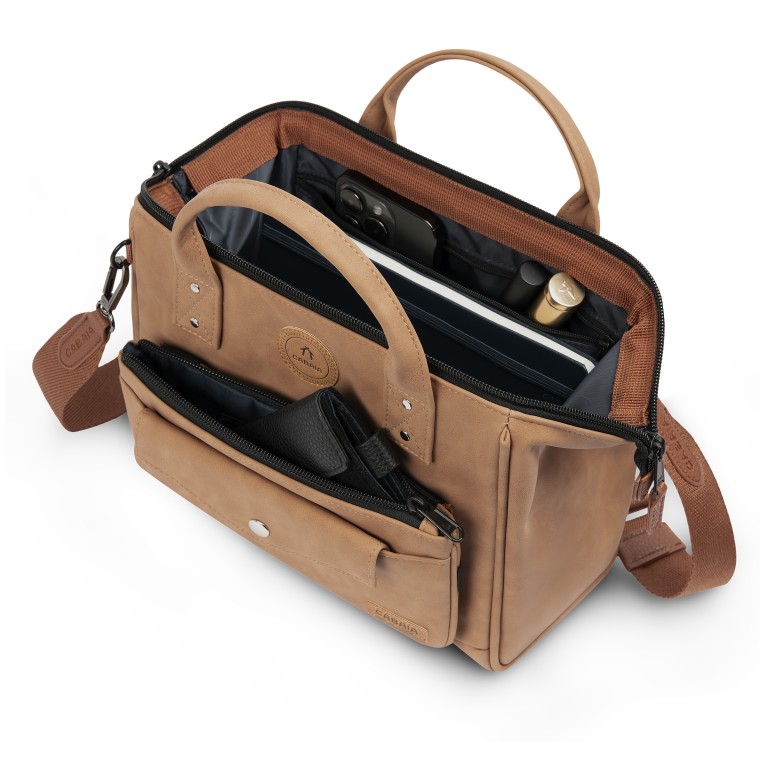 Umhängetasche Crossbody Moscow mit austauschbarer Fronttasche Cognac, Farbe: cognac, Marke: Cabaia, EAN: 3667022013806, Abmessungen in cm: 26x20x11, Bild 7 von 8