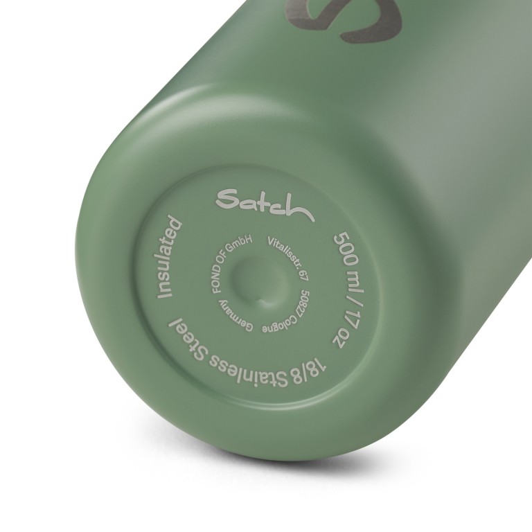 Trinkflasche Edelstahl Nordic Jade Green, Farbe: grün/oliv, Marke: Satch, EAN: 4057081190133, Abmessungen in cm: 7x23.5x7, Bild 5 von 5