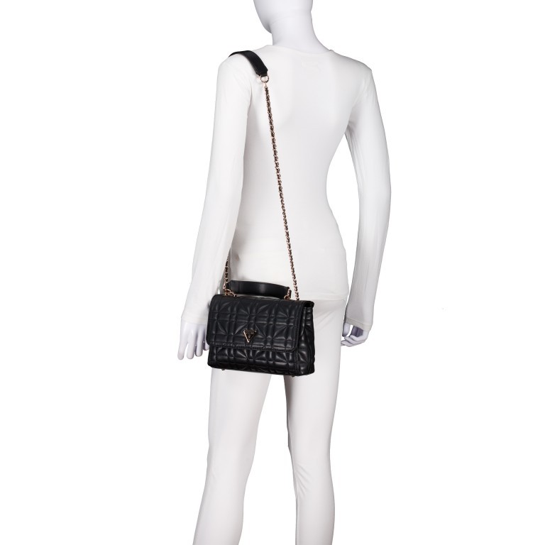 Umhängetasche Edita Black, Farbe: schwarz, Marke: Guess, EAN: 0190231936275, Abmessungen in cm: 24x17x7, Bild 6 von 8