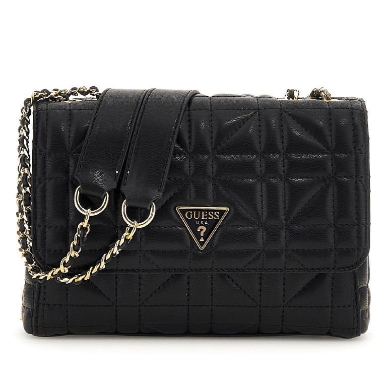 Umhängetasche Edita Black, Farbe: schwarz, Marke: Guess, EAN: 0190231936275, Abmessungen in cm: 24x17x7, Bild 1 von 8