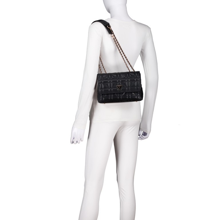 Umhängetasche Edita Black, Farbe: schwarz, Marke: Guess, EAN: 0190231936275, Abmessungen in cm: 24x17x7, Bild 5 von 8