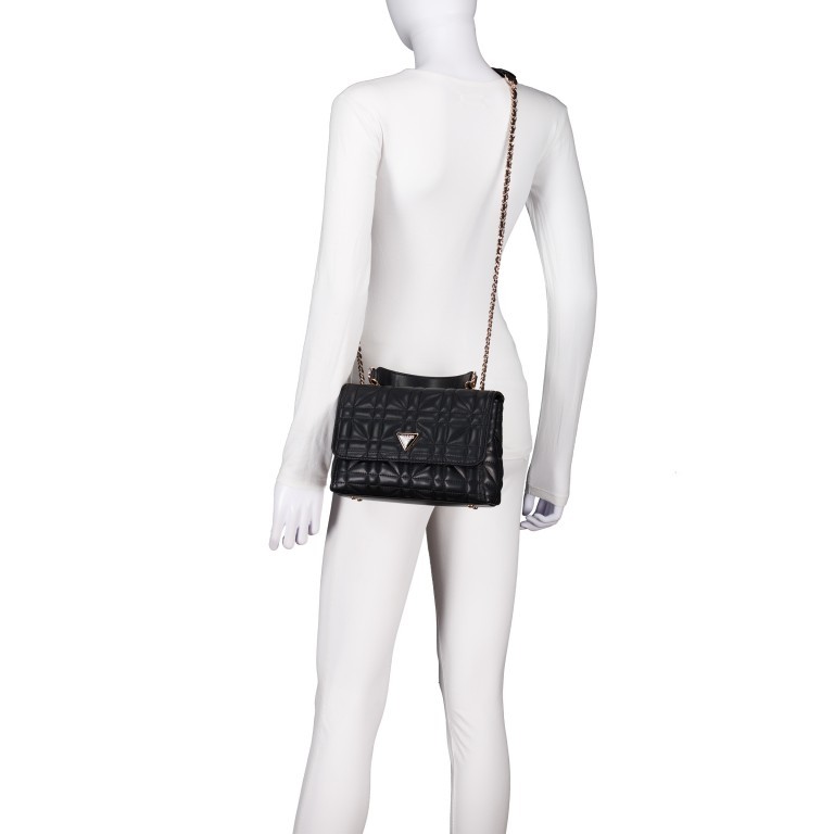 Umhängetasche Edita Black, Farbe: schwarz, Marke: Guess, EAN: 0190231936275, Abmessungen in cm: 24x17x7, Bild 7 von 8