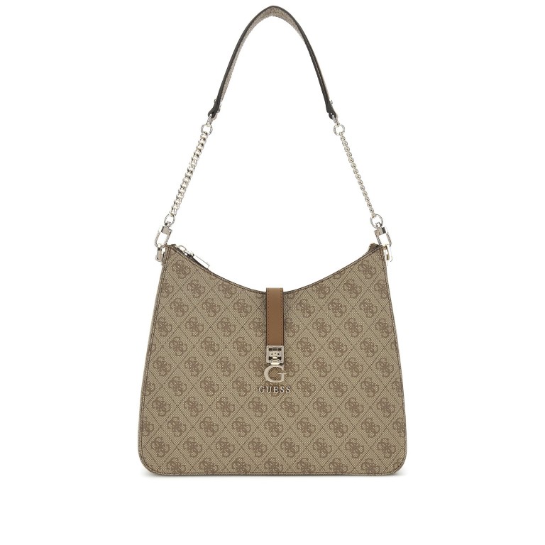 Beuteltasche Zamira 4G-Logo Latte, Farbe: cognac, Marke: Guess, EAN: 0190231931966, Abmessungen in cm: 30x26x8, Bild 1 von 5