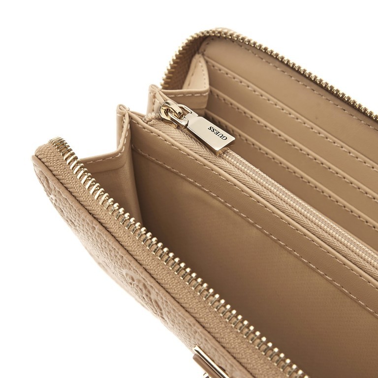 Geldbörse Cresidia mit Griffschlaufe Beige, Farbe: beige, Marke: Guess, EAN: 0190231932673, Abmessungen in cm: 20.5x10x3, Bild 4 von 4